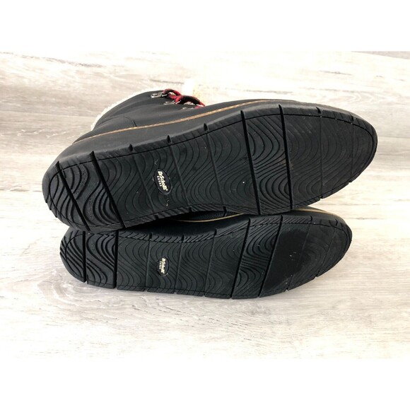 Dr. Scholl's So Cozy Women 10M Black Leather Lace Up Faux Shearling Ankle Bootie - Picture 5 of 7